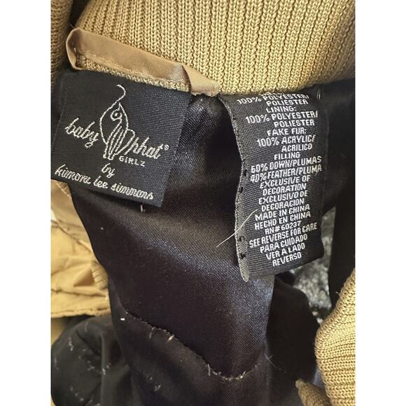 Vintage Y2K Baby Phat Feather Down Puffer Vest Gold Button Zip Womens Size Large - Picture 6 of 16